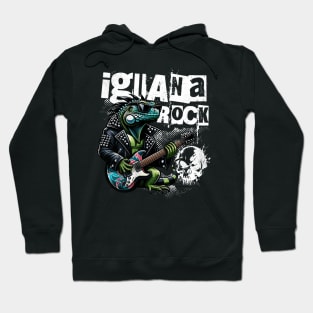 Iguana Rock Lizard Rockstar Hoodie